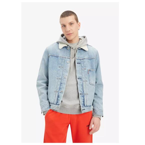 Levi's Type I Fleece Collar Trucker Jacket Size Large - Picture 3 of 11